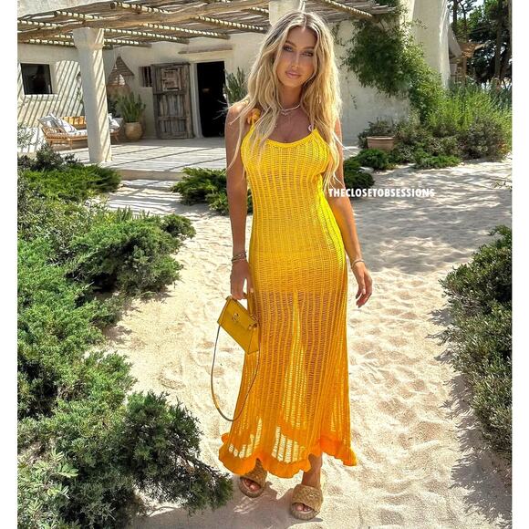 MANGO X SIMON MILLER BLOGGER FAVE!!! Long Dress with Ruffled Hem NWT - Picture 4 of 16